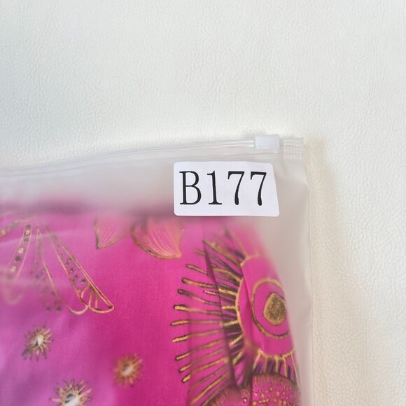 NWOT Farm Rio x Anthropologie Beaded Belt Puff Sleeve Pink Mini Dress Sz M - Picture 12 of 12